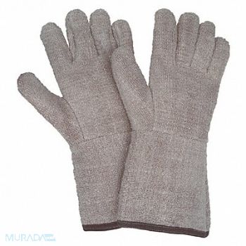 MCR SAFETY Heat-Resistant Glove XL Brown/White PK12, 26K682