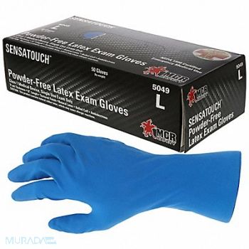 MCR SAFETY Disposable Gloves Rubber Latex XL PK50, 392D16
