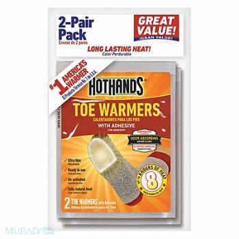 HOTHANDS Toe Warmer 3-1/2 in x 2-3/4 in PK2, 26KF10