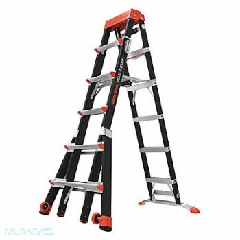 LITTLE GIANT Adj. Stepladder IAA Fiberglass 375 lb., 26W731