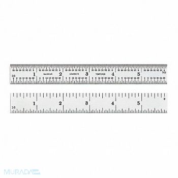 STARRETT Ruler Spring-Tempered Steel 6 L x 3/4 W, 26Y643