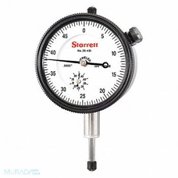 STARRETT Dial Indicator AGD 2 Range 0 to 0.500, 26Z489