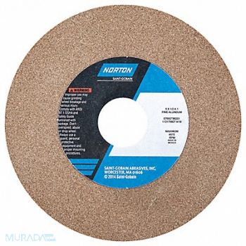 NORTON Grinding Wheel 5in.Dia AO 100/120G Brown, 26ZV97