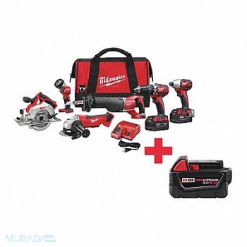 MILWAUKEE Cordless Combination Kit 6 Tools 18V DC, 270Y56