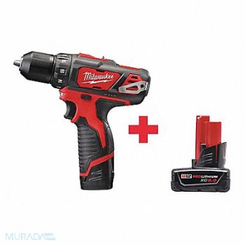 MILWAUKEE Drill Kit Cordless 1500 RPM 12V DC, 270Y61