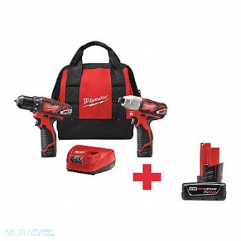 MILWAUKEE Cordless Combination Kit 2 Tools 12V DC, 270Y63