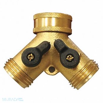 JONES STEPHENS Garden Hose Shut-Off Wye Brass Hose, 280C81