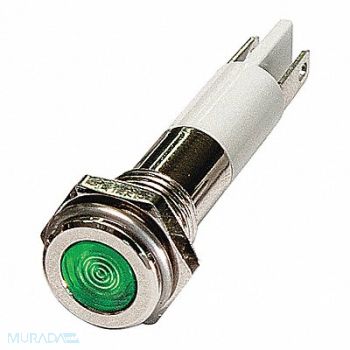 GRAINGER APPROVED Flat Indicator Light Green 110VAC, 24M072