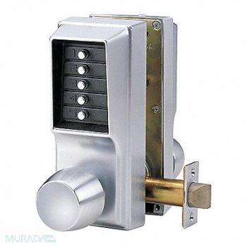 KABA SIMPLEX PushButton Lockset Nonhanded SatinChrome, 44ZY78