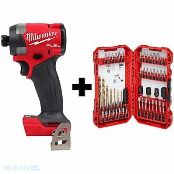 MILWAUKEE M18 1/4 Impct Driver Drill Drive Set, 388RL5