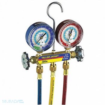 YELLOW JACKET Mechanical Manifold Gauge Set 2-Valve, 29AU09