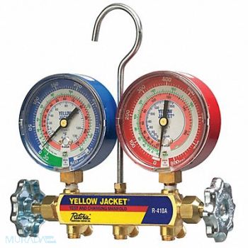 YELLOW JACKET Mechanical Manifold Gauge Set 2-Valve, 29AU10