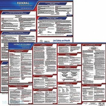 JJ KELLER LaborLaw Poster Fed/STA DC ENG 20inH 1yr, 36EU68