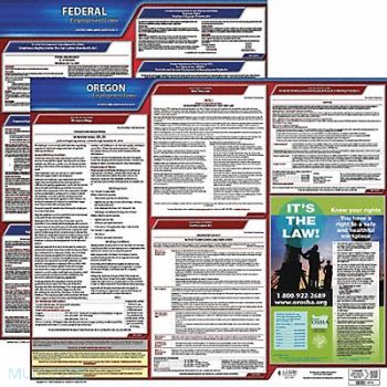 JJ KELLER LaborLaw Poster Fed/STA OR ENG 20inH 1yr, 36EU98