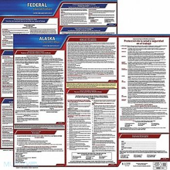JJ KELLER Labor Law Poster Fed/STA AK SP 20inH 1yr, 36EV15