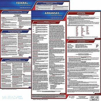JJ KELLER Labor Law Poster Fed/STA AR SP 20inH 1yr, 36EV17