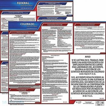 JJ KELLER Labor Law Poster Fed/STA CO SP 20inH 1yr, 36EV21
