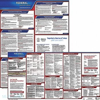 JJ KELLER Labor Law Poster Fed/STA NJ SP 20inH 3yr, 36EW53