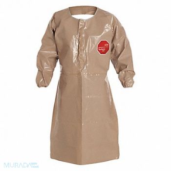 DUPONT Coat Apron Tychem(R) CPF3 Tan XL PK6, 29ET43
