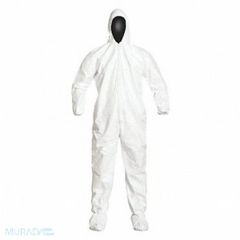 DUPONT Hooded Coveralls White XL Elastic PK25, 24AF14