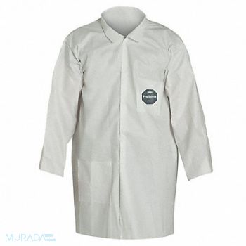 DUPONT Lab Coat White Snaps 4XL PK30, 6LY70