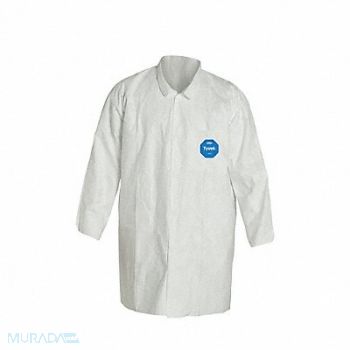 DUPONT D2204 Lab Coat White Snaps 3XL PK8, 5HH46
