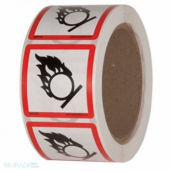 GHS SAFETY Safety Label 2 in W x 2 in H PK500, 29JT86