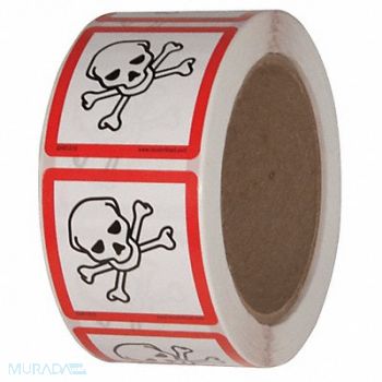 GHS SAFETY Safety Label 2 in W x 2 in H PK500, 29JT93