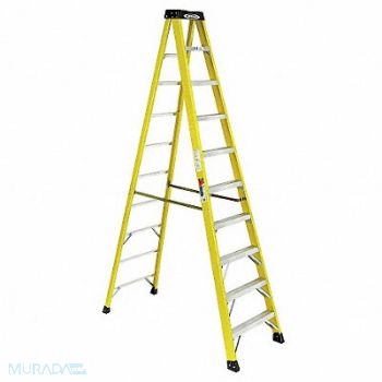 WERNER Stepladder Fiberglass 10 ft H 300 lb Cap, 29JV26