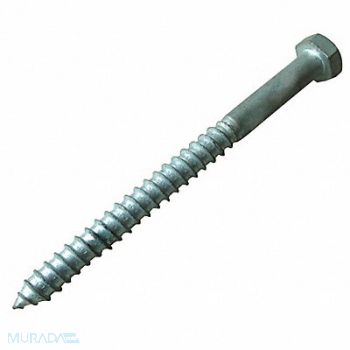 GRAINGER APPROVED Lag Bolts 6 L 27/32 W 5/16 H Steel, 29NH37
