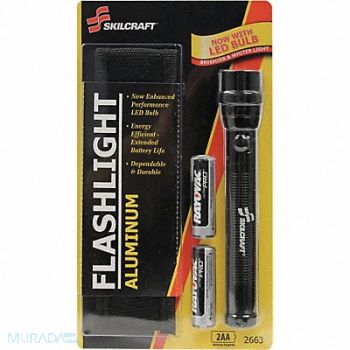 ABILITY ONE Handheld Flashlight Aluminum Black 110lm, 29NH53