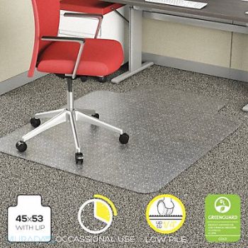GRAINGER APPROVED Chair Mat Traditional Lip 45 x 53 In., 29PL63