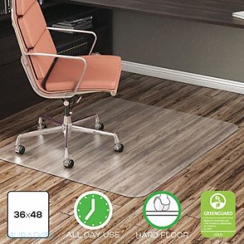 GRAINGER APPROVED Chair Mat Rectangular 36 x 48 In., 29PL76