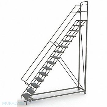 TRI-ARC Rolling Ladder 15 Steps Perforated Tread, 29RJ59