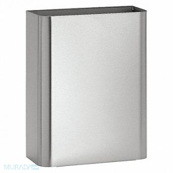 BRADLEY Wastebasket Rectangular 6-1/2 gal Silver, 29RU63