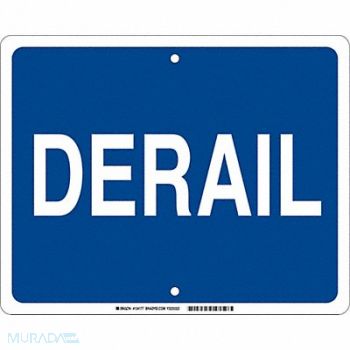 BRADY Railroad Sign 12 in x 15 in Blue English, 29TN07