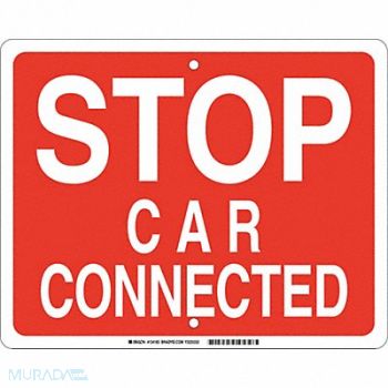 BRADY Railroad Sign 12 in x 15 in Red English, 29TN09