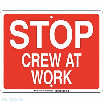 BRADY Railroad Sign 12 in x 15 in Red English, 29TN14