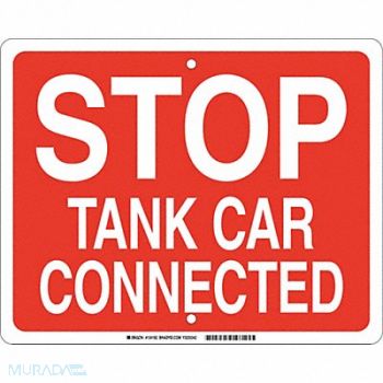 BRADY Railroad Sign 12 in x 15 in Red English, 29TN18