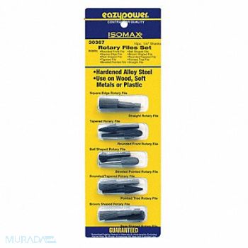 EAZYPOWER Rotary File Set 1/4 Shank Dia, 29UJ02