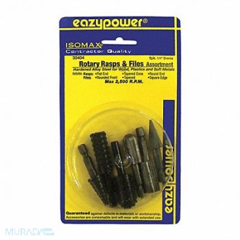 EAZYPOWER Rotary File and Rasp Set 1/4 Shank Dia, 29UJ07