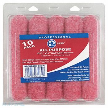 PREMIER Mini Roller 6 1/2 L 1/2 Nap Poly PK10, 29UT09
