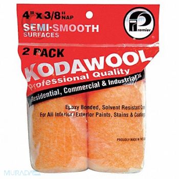 PREMIER Roller Cover 4 L 3/8 Nap Wool PK2, 29UT45