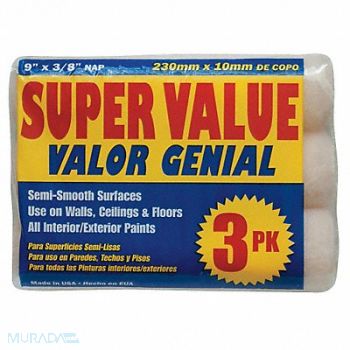 PREMIER Roller Cover 9 L 3/8 Nap Polyester PK3, 29UT48