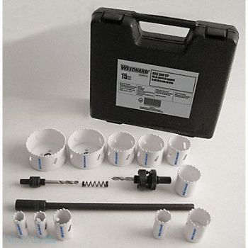WESTWARD Bi-Metal Hole Saw Industrial Kit 15 pcs., 29VX15