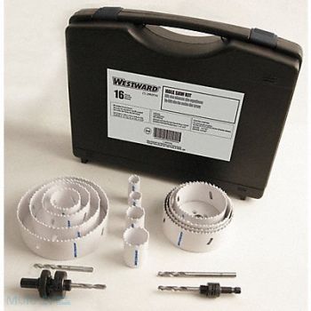 WESTWARD Hole Saw Plumbers Kit 16 pcs., 29VX16