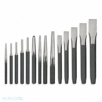 WESTWARD Punch and Chisel Set 14 Pc, 2AJB2