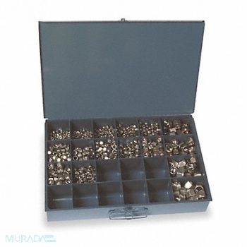 GRAINGER APPROVED Hx LockNt Asrt Plain Stnls Stl 1090PK, 4FAC4