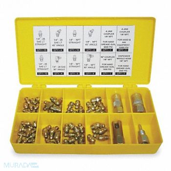 WESTWARD Grease Fitting Kit General All Purpose, 2CAN7