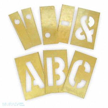 GRAINGER APPROVED Letter Stencils Letters Brass, 2CEC2